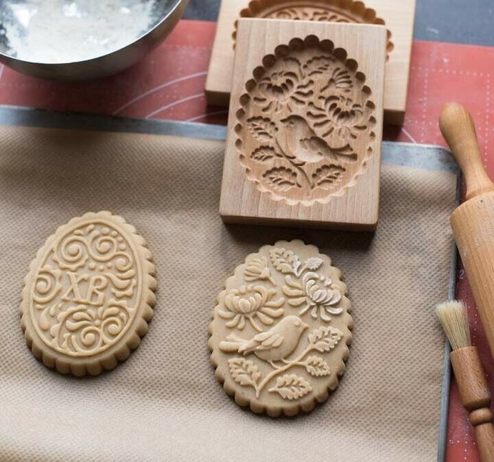 🍪Carved Wooden Pryanik Gingerbread Cookie Mold